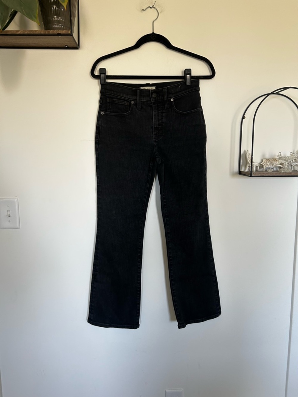 Madewell Black Mid Rise Kick Out Crop Jeans Size 27